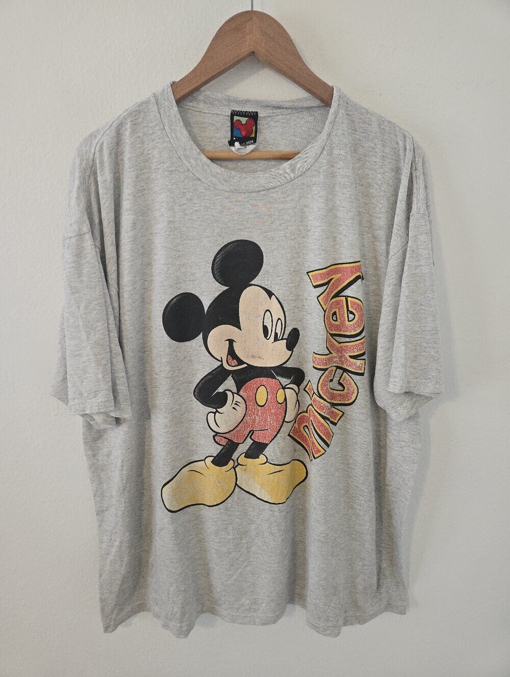 Vintage Mickey Mouse T Shirt Mens XL 90s Naturally Distressed